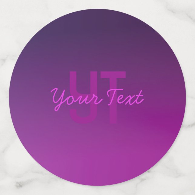 Modern Editable Monogrammed Text & Purple Ombre  Confetti (Large Back)
