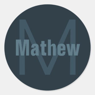 Modern Editable Name Classic Round Sticker