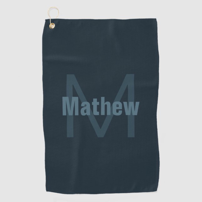 Modern Editable Name Golf Towel (Front)