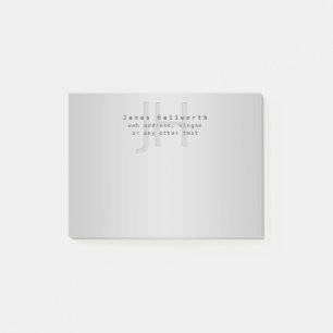 Modern Editable Name & Slogan   Grey Gradient  Post-it Notes