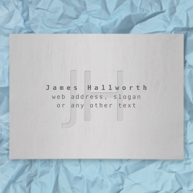 Modern Editable Name & Slogan | Grey Gradient  Tissue Paper (Creator Uploaded)
