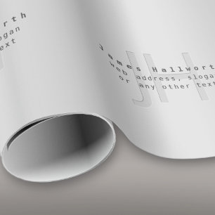 Modern Editable Name & Slogan Grey Gradient Wrapping Paper