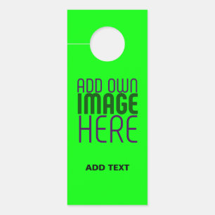 MODERN EDITABLE NEON GREEN IMAGE TEXT TEMPLATE DOOR HANGER