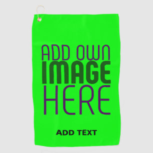 MODERN EDITABLE NEON GREEN IMAGE TEXT TEMPLATE GOLF TOWEL
