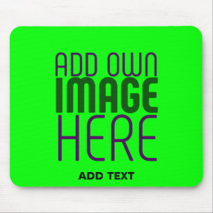 MODERN EDITABLE NEON GREEN IMAGE TEXT TEMPLATE MOUSE PAD