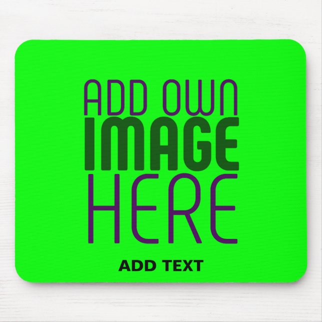 MODERN EDITABLE NEON GREEN IMAGE TEXT TEMPLATE MOUSE PAD (Front)