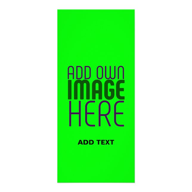 MODERN EDITABLE NEON GREEN IMAGE TEXT TEMPLATE RACK CARD (Front)