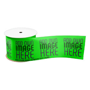 MODERN EDITABLE NEON GREEN IMAGE TEXT TEMPLATE SATIN RIBBON