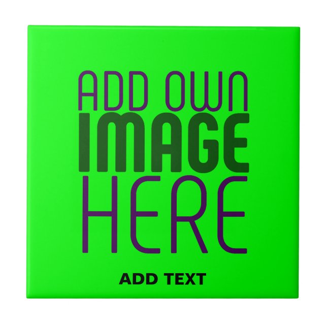  MODERN EDITABLE NEON GREEN IMAGE TEXT TEMPLATE TILE (Front)