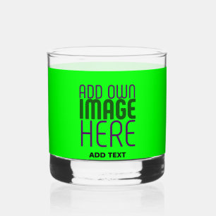 MODERN EDITABLE NEON GREEN IMAGE TEXT TEMPLATE WHISKEY GLASS
