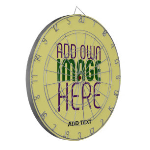 MODERN EDITABLE PASTEL YELLOW IMAGE TEXT TEMPLATE DARTBOARD