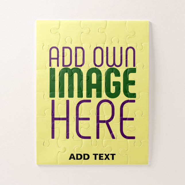 MODERN EDITABLE PASTEL YELLOW IMAGE TEXT TEMPLATE JIGSAW PUZZLE (Vertical)