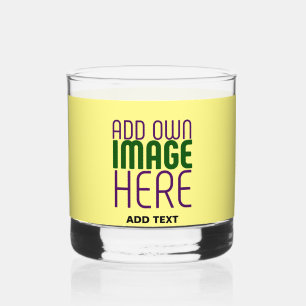 MODERN EDITABLE PASTEL YELLOW IMAGE TEXT TEMPLATE WHISKEY GLASS