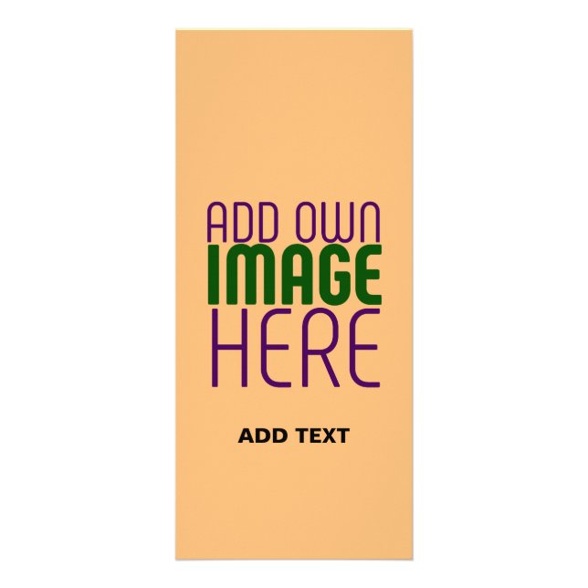 MODERN EDITABLE PEACH ORANGE IMAGE TEXT TEMPLATE RACK CARD (Front)