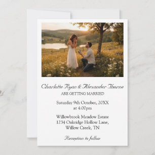 Modern Editable Photo Wedding Invitation