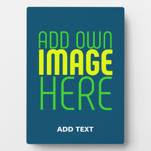 MODERN EDITABLE PRUSSIAN BLUE IMAGE TEXT TEMPLATE PLAQUE