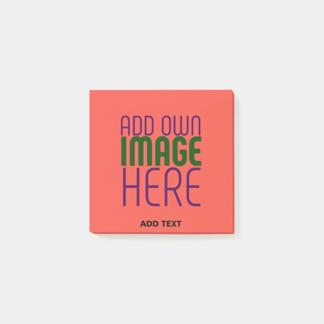 MODERN EDITABLE RED ORANGE IMAGE TEXT TEMPLATE POST-IT NOTES (Front)