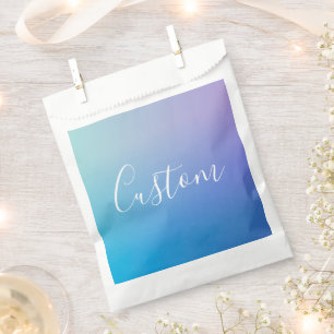 Modern Editable Script Writing Colourful Ombre Favour Bags
