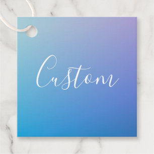 Modern Editable Script Writing Colourful Ombre Favour Tags