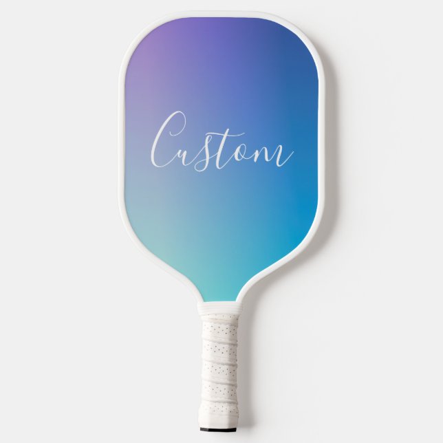 Modern Editable Script Writing | Colourful Ombre Pickleball Paddle (Back)
