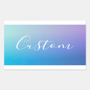 Modern Editable Script Writing   Colourful Ombre Rectangular Sticker