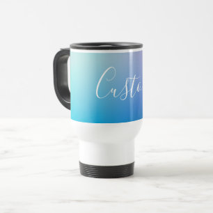 Modern Editable Script Writing   Colourful Ombre Travel Mug