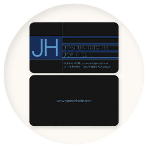 Modern Editable Shapes & Colours Blue and Black Business Card