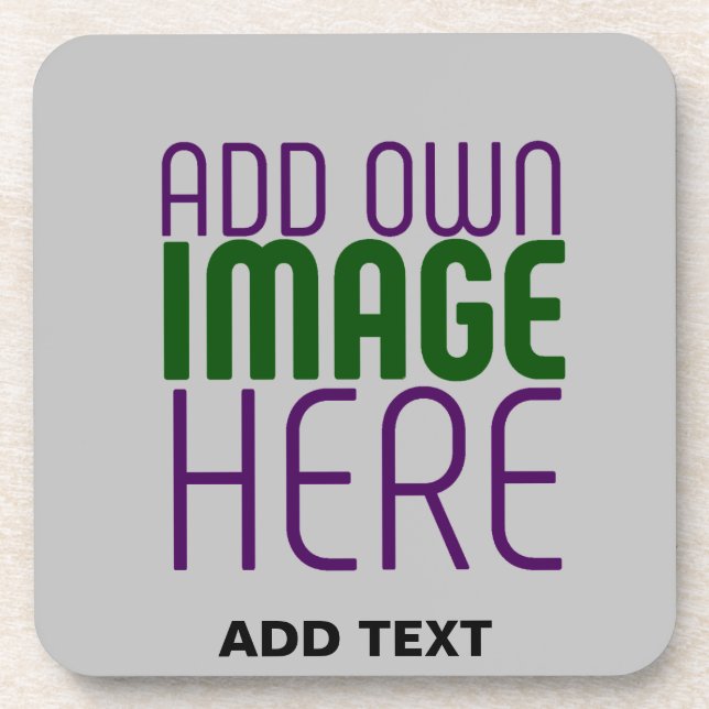 MODERN EDITABLE SIMPLE ASH IMAGE TEXT TEMPLATE COASTER (Front)