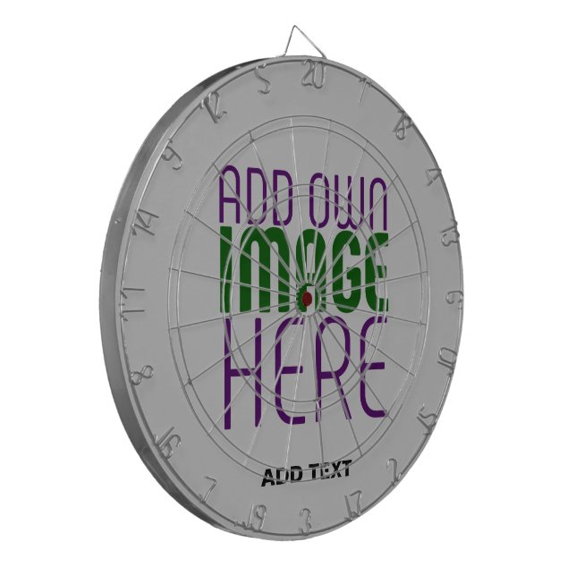 MODERN EDITABLE SIMPLE ASH IMAGE TEXT TEMPLATE DARTBOARD (Front Left)