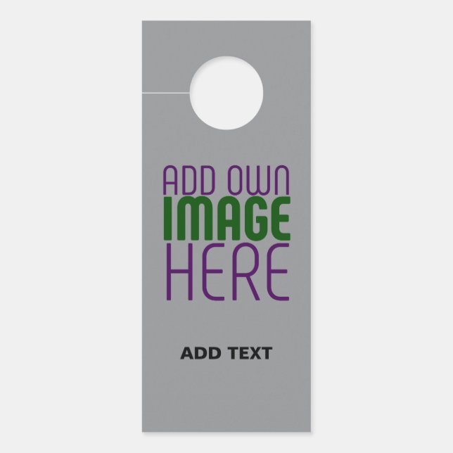  MODERN EDITABLE SIMPLE ASH IMAGE TEXT TEMPLATE DOOR HANGER (Front)
