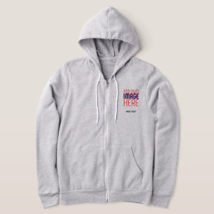 MODERN EDITABLE SIMPLE ASH IMAGE TEXT TEMPLATE HOODIE
