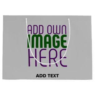 MODERN EDITABLE SIMPLE ASH IMAGE TEXT TEMPLATE LARGE GIFT BAG