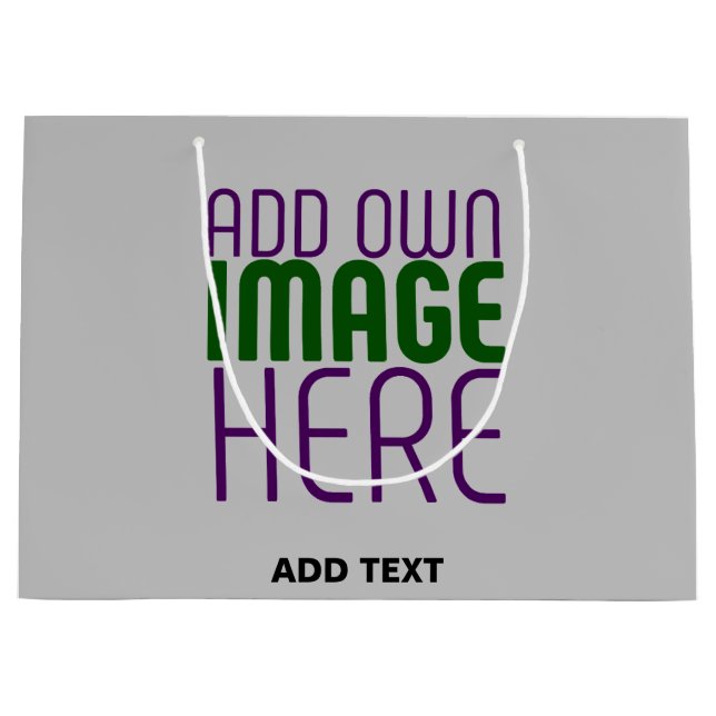 MODERN EDITABLE SIMPLE ASH IMAGE TEXT TEMPLATE LARGE GIFT BAG (Front)