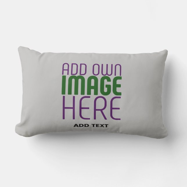 MODERN EDITABLE SIMPLE ASH IMAGE TEXT TEMPLATE LUMBAR CUSHION (Front)