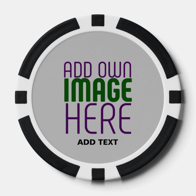 MODERN EDITABLE SIMPLE ASH IMAGE TEXT TEMPLATE POKER CHIPS (Front)
