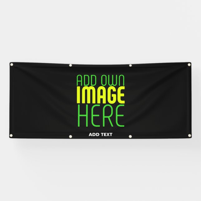 MODERN EDITABLE SIMPLE BLACK IMAGE TEXT TEMPLATE BANNER (Horizontal)