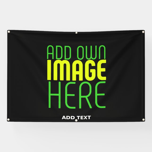 MODERN EDITABLE SIMPLE BLACK IMAGE TEXT TEMPLATE BANNER (Horizontal)