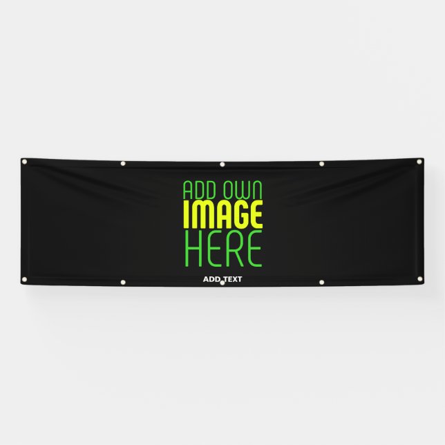 MODERN EDITABLE SIMPLE BLACK IMAGE TEXT TEMPLATE BANNER (Horizontal)