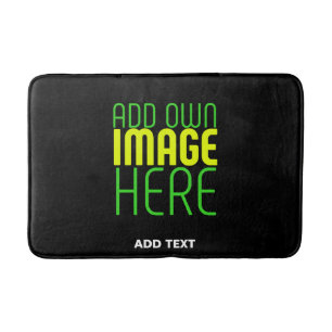 MODERN EDITABLE SIMPLE BLACK IMAGE TEXT TEMPLATE BATH MAT