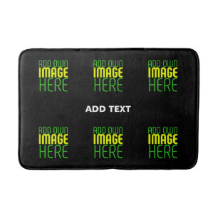 MODERN EDITABLE SIMPLE BLACK IMAGE TEXT TEMPLATE BATH MAT