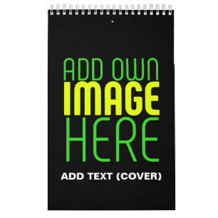 MODERN EDITABLE SIMPLE BLACK IMAGE TEXT TEMPLATE CALENDAR