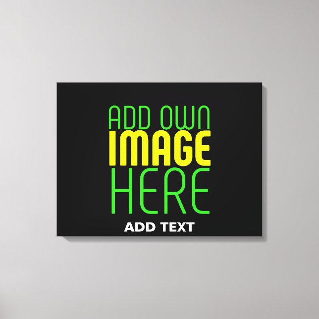 MODERN EDITABLE SIMPLE BLACK IMAGE TEXT TEMPLATE CANVAS PRINT (Front)