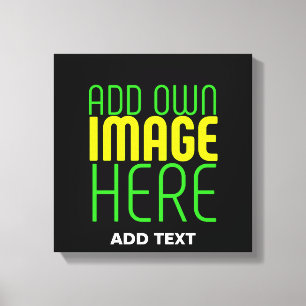 MODERN EDITABLE SIMPLE BLACK IMAGE TEXT TEMPLATE CANVAS PRINT