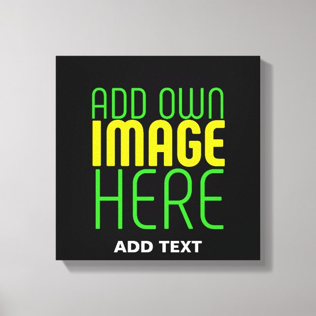 MODERN EDITABLE SIMPLE BLACK IMAGE TEXT TEMPLATE CANVAS PRINT (Front)