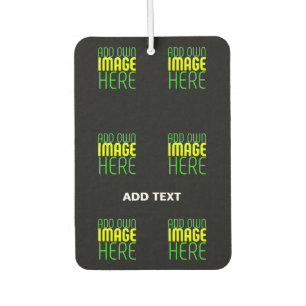 MODERN EDITABLE SIMPLE BLACK IMAGE TEXT TEMPLATE CAR AIR FRESHENER