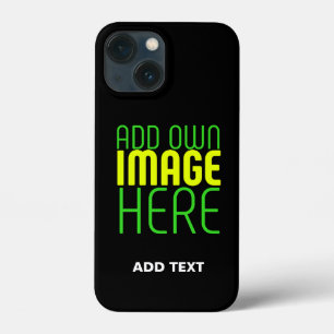 MODERN EDITABLE SIMPLE BLACK IMAGE TEXT TEMPLATE iPhone 13 MINI CASE
