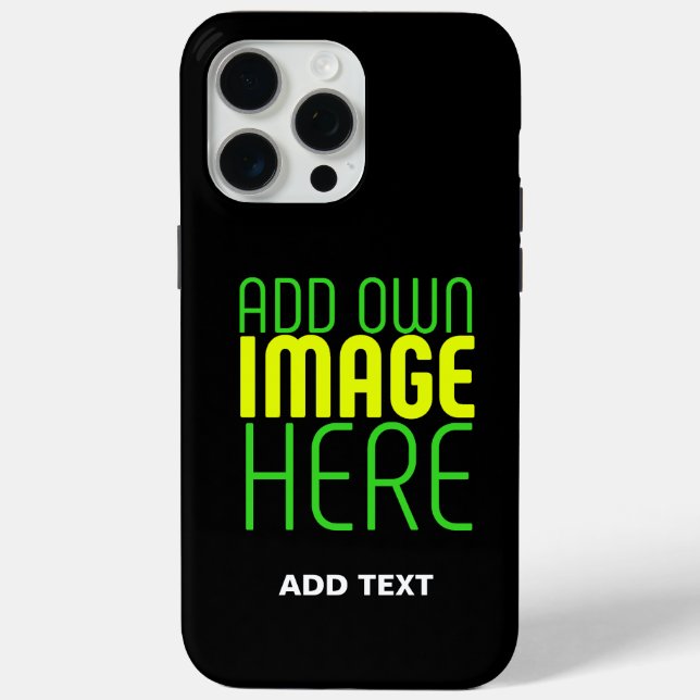 MODERN EDITABLE SIMPLE BLACK IMAGE TEXT TEMPLATE Case-Mate iPhone CASE (Back)