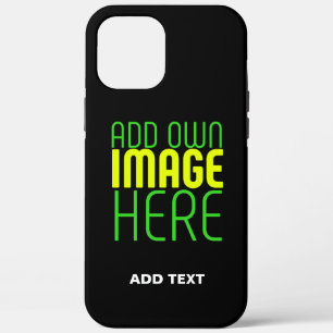 MODERN EDITABLE SIMPLE BLACK IMAGE TEXT TEMPLATE iPhone 12 PRO MAX CASE