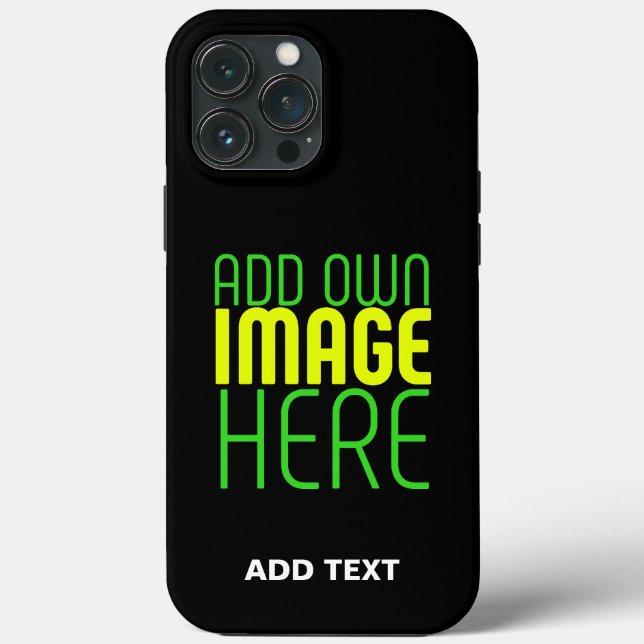 MODERN EDITABLE SIMPLE BLACK IMAGE TEXT TEMPLATE Case-Mate iPhone CASE (Back)