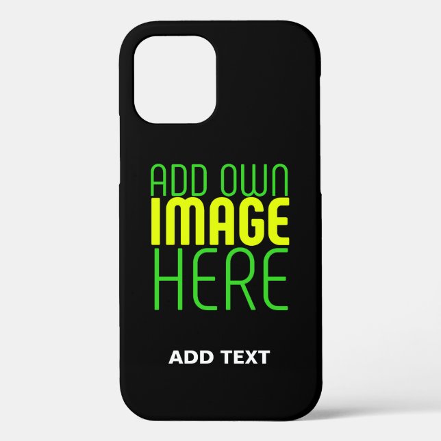 MODERN EDITABLE SIMPLE BLACK IMAGE TEXT TEMPLATE Case-Mate iPhone CASE (Back)